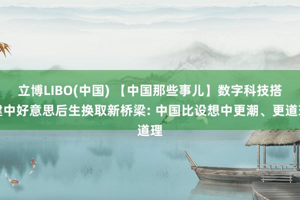 立博LIBO(中国) 【中国那些事儿】数字科技搭建中好意思后生换取新桥梁: 中国比设想中更潮、更道理